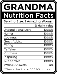 grandma nutrition facts funny gift for
