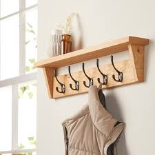 Oak Coat Rack With Shelf Coat Hook And