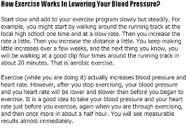 High Blood Pressure After Exercise How Exercise Works In