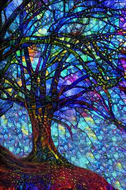 Stained Glass Art Tree Artwork Oak Tree