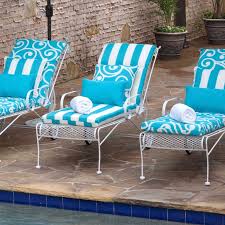 Cabana Stripe Turquoise Chaise Lounge