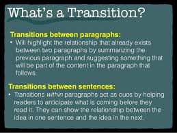 Effective transitions in essays