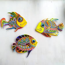 3 Fish Artwork Funky Fish Family