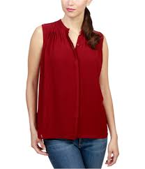 Lucky Brand Womens Pleated Knit Blouse