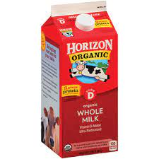 horizon organic whole milk half gallon