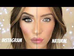 insram makeup vs natural makeup
