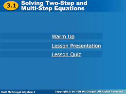 Ppt Solving Two Step And Multi Step