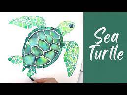 Sea Turtle In Watercolor Easy