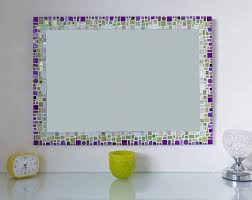 mosaic wall mirror in shades of purple