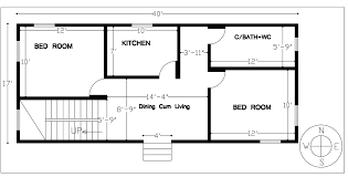 17 40 2 Bhk South Facing House Plan