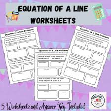 Equation Of A Line Worksheets