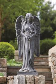 Gray Angels And Cherubs Garden Statue