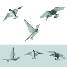 3pcs 3d Resin Seagull Flying Bird
