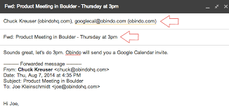 email to google calendar obindo