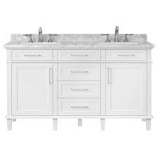 D bath vanity in for inspirational bathroom vanities home depot 1000 x 1000 412. Home Decorators Collection Sonoma 60 In W X 22 In D Double Bath Vanity In White With Carrara Marble Top With White Sinks 8105300410 The Home Depot