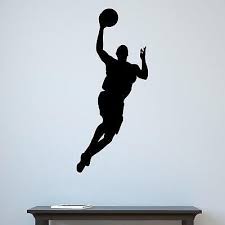 Jumping Basketball Player Silhouette V2