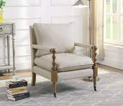 2 accent chairs in beige fabric by coaster