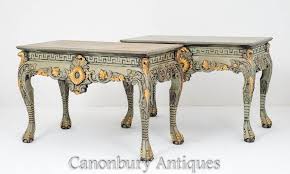 pair chippendale console tables