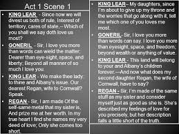KING LEAR   Summary of Act I  Scene I