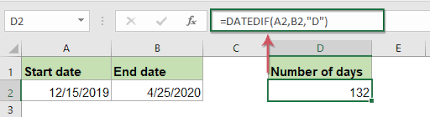 weekends between two dates in excel