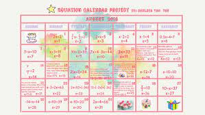 equation calendar project by chelsea yan