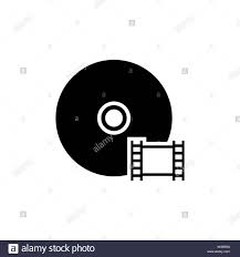 Disc Film Video Cd Dvd Flat Vector Icon Illustration