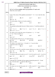 cbse cl 10 maths question paper