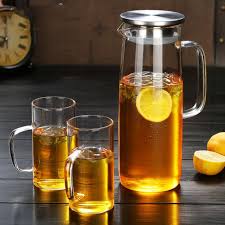 glass pitcher water carafe with lid