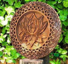 Round Lotus Flower Wood Multilayer