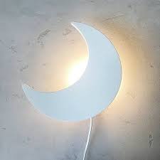 Half Moon Lamp Night Light Bedroom Nursery Plug In Or Sconce Etsy Wall Lamp Night Light Plug In Wall Lamp