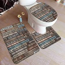 Freshen your bathroom with low monthly payment bath rugs! Houyan Bathroom Rugs Sets 3 Pieces Inspirational Motivational Quotes Rustic Cabin Non Slip Absorbent Bath Mats U Shaped Farmhouse Goals