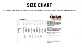 Size Chart Badger Sportswear