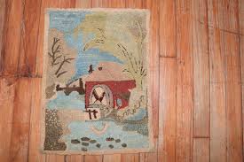 pictorial tiny hooked rug no r5799 j