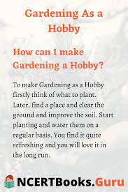 gardening as a hobby essay for students