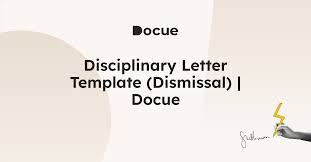 disciplinary letter template dismissal