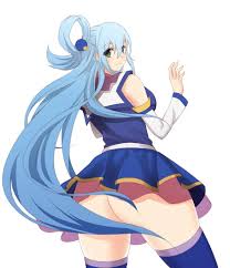 The anime character aqua is a teen with past waist length blue hair and blue eyes. Sexy Aqua Goddess Konosuba Anime Amino