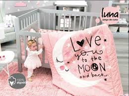 Moon And Stars Baby Girls Crib Bedding