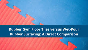 rubber gym floor tiles versus wet pour