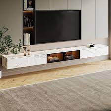 Modern White Floating Tv Stand Wall