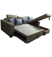 cotton grey three seater sofa bed