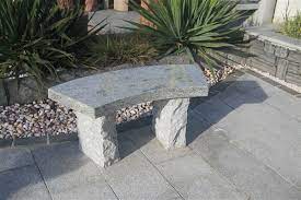 Natural Granite Curved Bench Silver