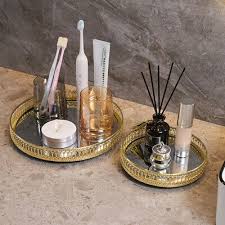 gold metal gl mirrored round pallet