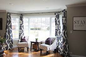 how to hang bay window curtains on an