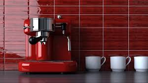 Modern Red Espresso Coffee Maker