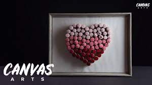 heart wall art using wine corks diy