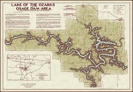 Lake Of The Ozarks Original Map With Cove Names Ozarks Map
