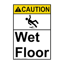 vertical wet floor sign ansi caution