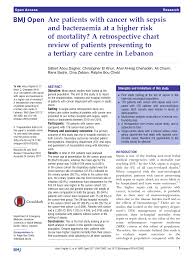 Are Patients With Cancer With Sepsis And Bacteraemia At A