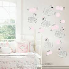 Pink Swan Wall Sticker Girls Nursery