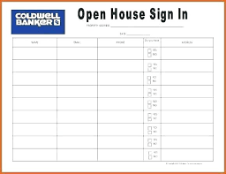 Open House Sign In Sheet Template School Download Them Or Print